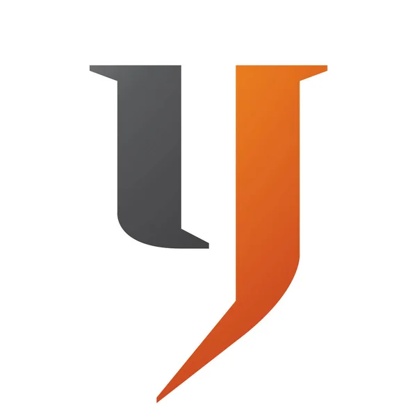 Orange Black Lowercase Letter Icon Een Witte Achtergrond — Stockvector