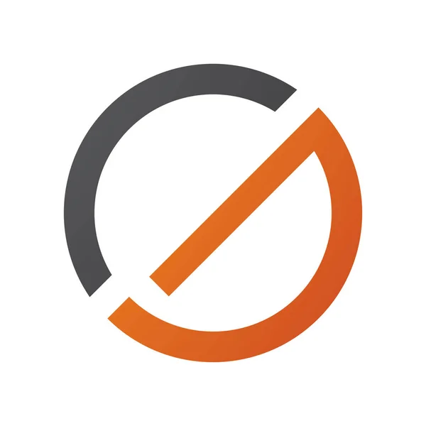 Orange Black Thin Letter Icon White Background — Stock Vector