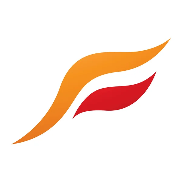 Πορτοκαλί Και Κόκκινο Flying Bird Σχήμα Γράμμα Εικόνα Λευκό Φόντο — Διανυσματικό Αρχείο