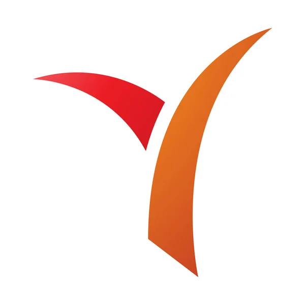 Πορτοκαλί Και Κόκκινο Γρασίδι Σχήμα Γράμμα Εικονίδιο Λευκό Φόντο — Διανυσματικό Αρχείο