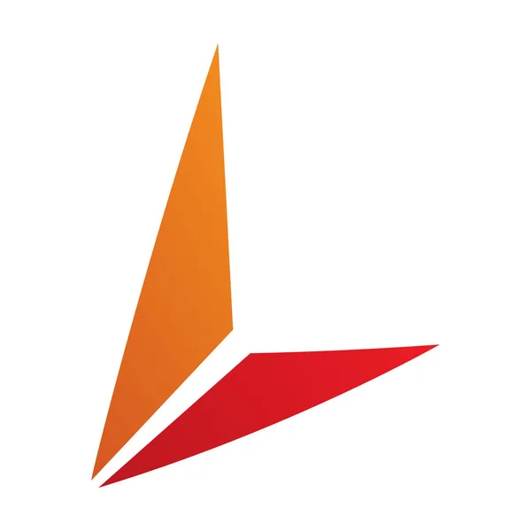 Πορτοκαλί Και Κόκκινο Γράμμα Εικονίδιο Τρίγωνα Λευκό Φόντο — Διανυσματικό Αρχείο