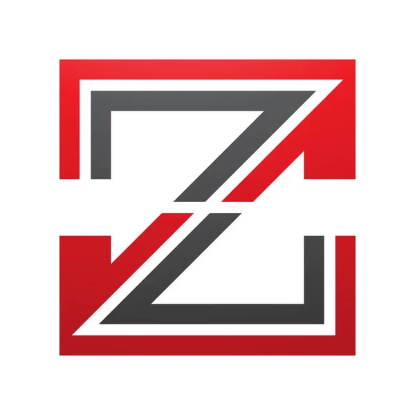 Rot Und Schwarz Gestreifte Buchstaben Symbol Auf Weißem Hintergrund — Stockvektor