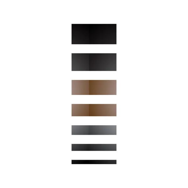 Brown Black Glossy Letter Icon Horizontal Stripes White Background — Stock Vector