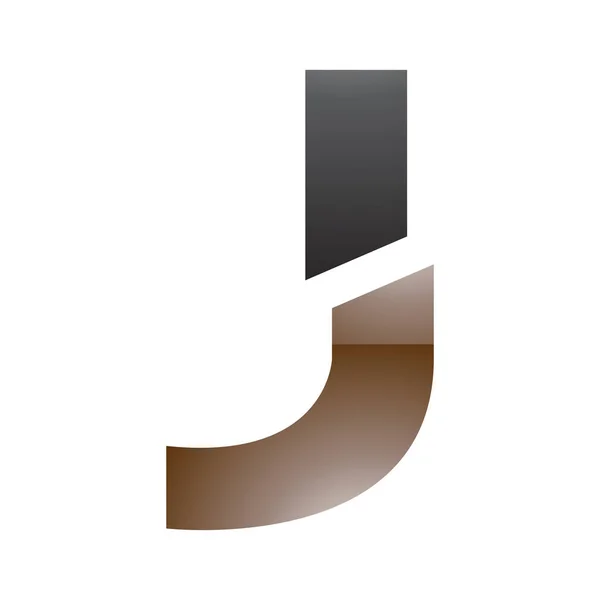 Braune Und Schwarze Hochglanz Buchstaben Symbole Auf Weißem Hintergrund — Stockvektor