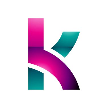 Magenta ve Yeşil Parlak Küçük harf K Simgesi Üst üste binen Beyaz Arkaplan Yolları