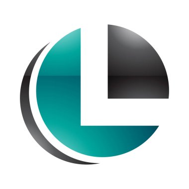 Pers Yeşil ve Siyah Parlak Çemberli Beyaz Arkaplanda Harf Liste Simgesi