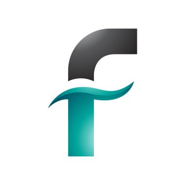 İran Yeşil ve Siyah Parlak Harfler Beyaz Arkaplanda Dikenli Dalgalı F Simgesi