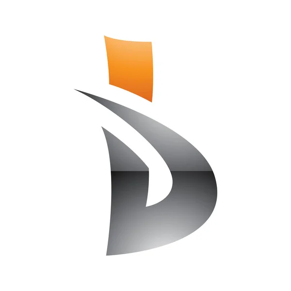 Orange Und Schwarz Glänzend Fett Stacheliges Buchstabe Symbol Auf Weißem — Stockvektor