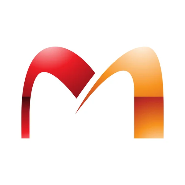 白色背景上的橙色和红色弧形字母M图标 — 图库矢量图片