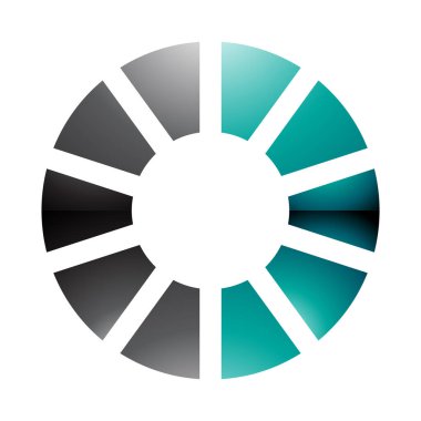 İran Yeşil ve Siyah Çizgili Beyaz Arkaplanda O Simgesi