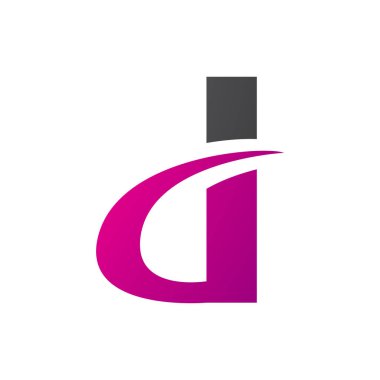 Siyah ve Magenta Eğri Noktalı Beyaz Arkaplanda D Simgesi
