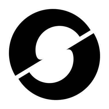 Siyah Harf O Simgesi Beyaz Arkaplanda S Şekline sahip