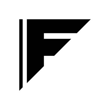 Beyaz Arkaplanda Siyah Üçgen Harf F Simgesi