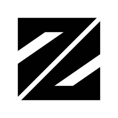 Beyaz Arkaplanda Siyah Üçgen Şekilli Z Simgesi