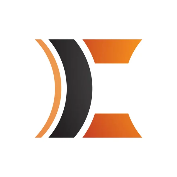 Zwart Met Oranje Lenzen Gevormde Letter Ikoon Een Witte Achtergrond — Stockfoto