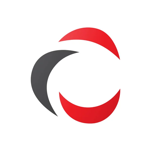 Black Red Crescent Shaped Letter Icon White Background — Stock Photo, Image