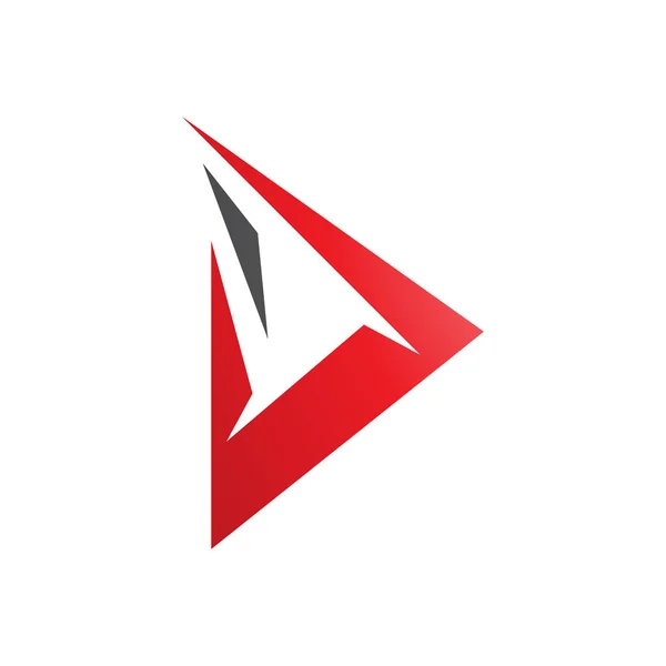 Black Red Spiky Triangular Letter Icon White Background — Stock Photo, Image