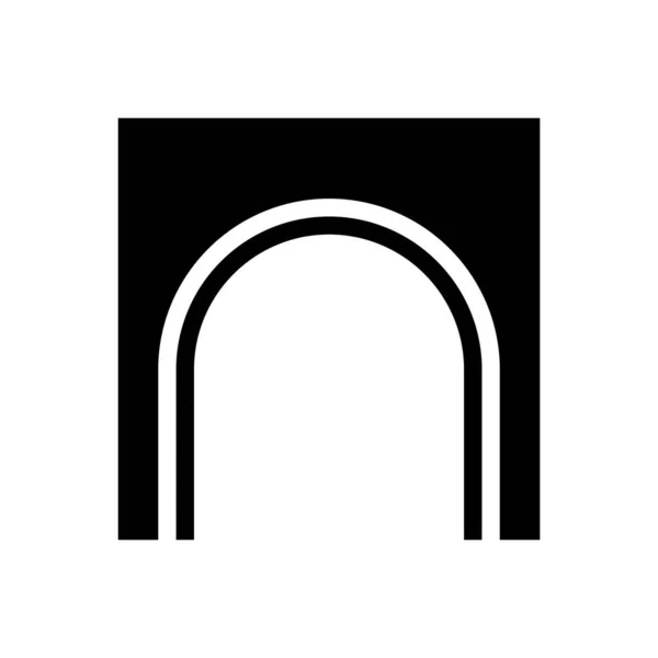 Arco Negro Forma Letra Icono Sobre Fondo Blanco —  Fotos de Stock