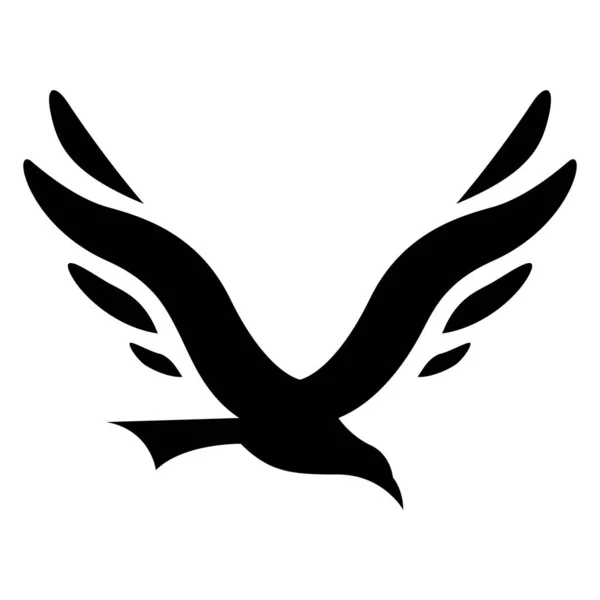 Black Bird Shaped Letter Icoon Een Witte Achtergrond — Stockfoto