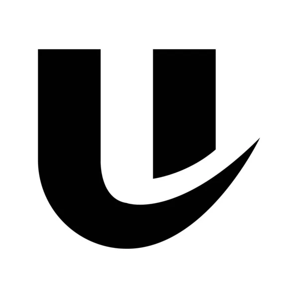 Schwarzes Fettes Kurviges Buchstaben Symbol Auf Weißem Hintergrund — Stockfoto