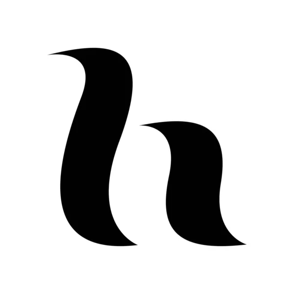 Schwarzes Kalligrafisches Buchstabensymbol Auf Weißem Hintergrund — Stockfoto