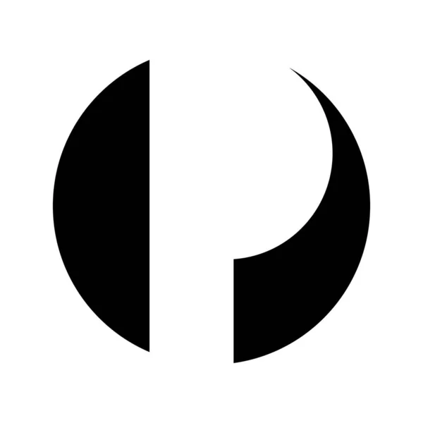Černé Kruhové Tvarované Písmeno Ikona Bílém Pozadí — Stock fotografie