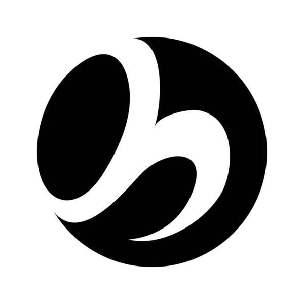 Μαύρο Κύκλο Σχήμα Γράμμα Εικονίδιο Λευκό Φόντο — Φωτογραφία Αρχείου