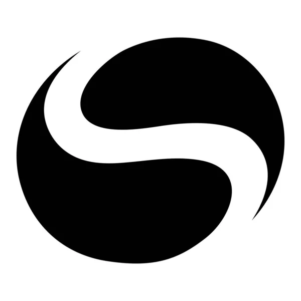 ブラックサークル ホワイトバックグラウンドの文字Sアイコン — ストック写真