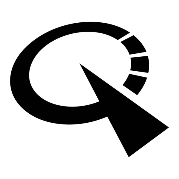 白色背景上的黑色钟形字母Q图标 — 图库照片