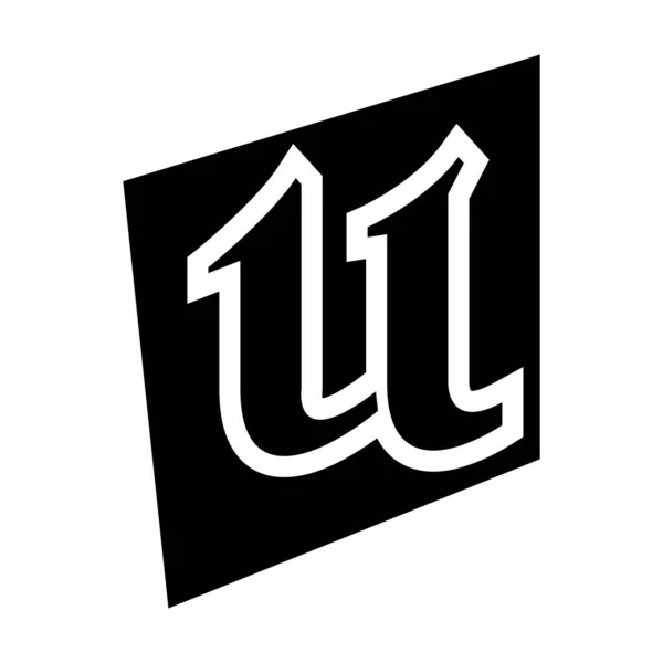 Schwarzes Verzerrtes Buchstabensymbol Quadratischer Form Auf Weißem Hintergrund — Stockfoto