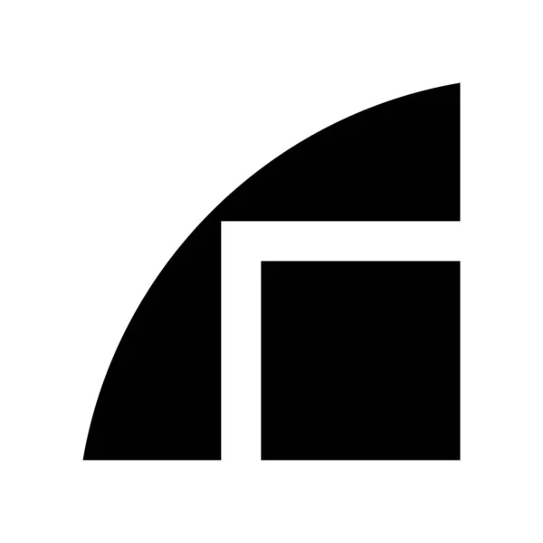 Beyaz Arkaplanda Siyah Geometrik Harf Simgesi — Stok fotoğraf