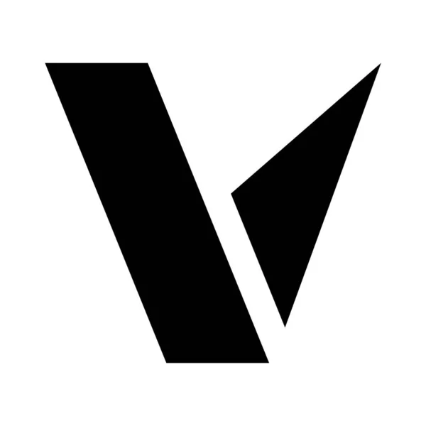 Schwarzes Geometrisch Geformtes Buchstabensymbol Auf Weißem Hintergrund — Stockfoto