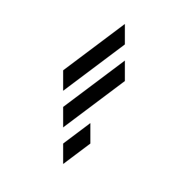 Black Letter Icon Diagonal Stripes White Background — Stock Photo, Image