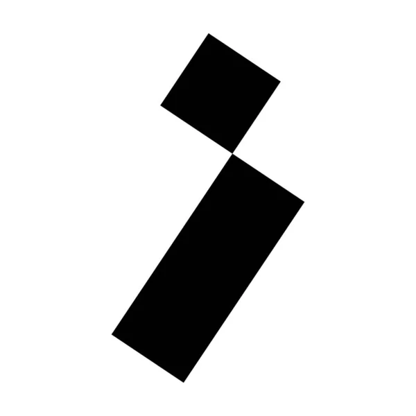 Черное Письмо Икона Квадратом Прямоугольником Белом Фоне — стоковое фото