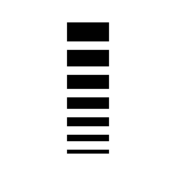Black Letter Icon Com Listras Horizontais Fundo Branco — Fotografia de Stock