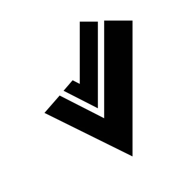 Schwarzer Buchstabe Icon Mit Geraden Linien Auf Weißem Hintergrund — Stockfoto