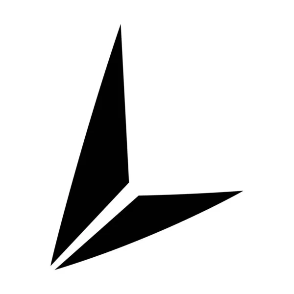 Letra Negra Icono Con Triángulos Sobre Fondo Blanco — Foto de Stock