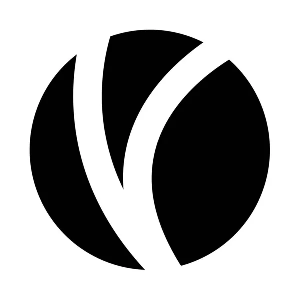 白色背景上V字形的黑色字母O图标 — 图库照片