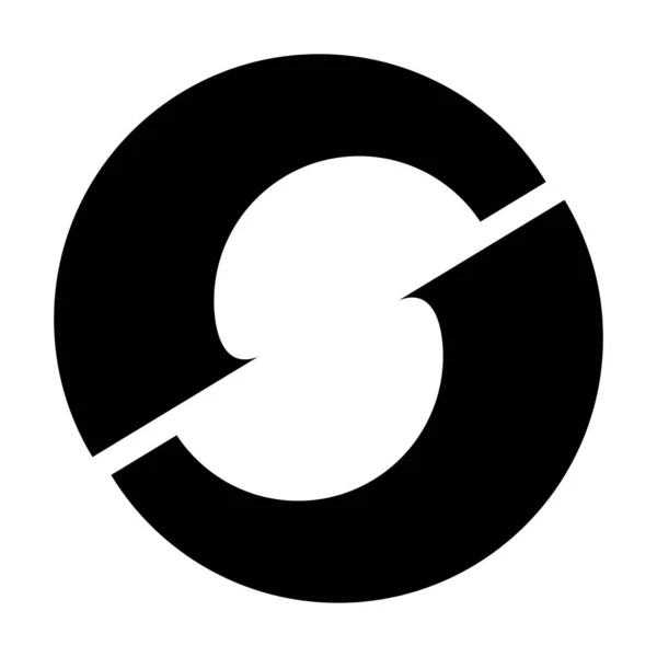 Schwarzer Buchstabe Symbol Mit Form Der Mitte Auf Weißem Hintergrund — Stockfoto