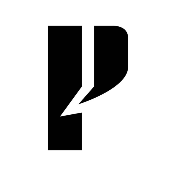 Schwarzer Buchstabe Icon Mit Einem Fetten Rechteck Auf Weißem Hintergrund — Stockfoto