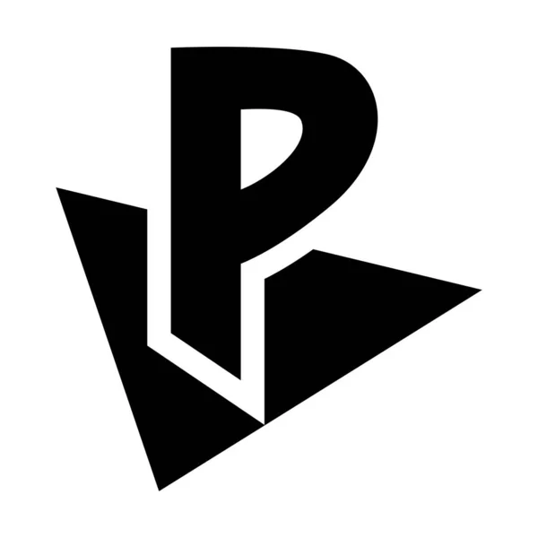 Schwarzer Buchstabe Symbol Mit Einem Dreieck Auf Weißem Hintergrund — Stockfoto