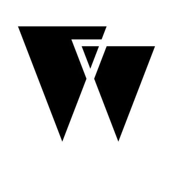 Schwarzer Buchstabe Icon Mit Dreiecken Auf Weißem Hintergrund — Stockfoto