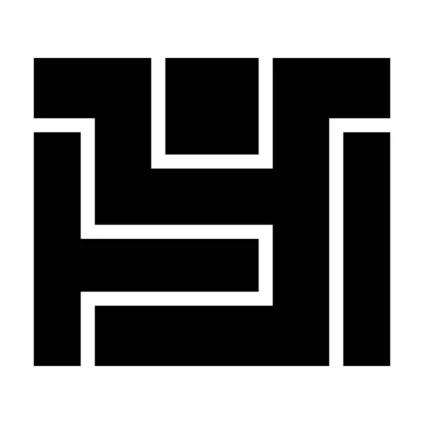 Beyaz Arkaplanda Siyah Dikdörtgen Şekilli Simgesi — Stok fotoğraf