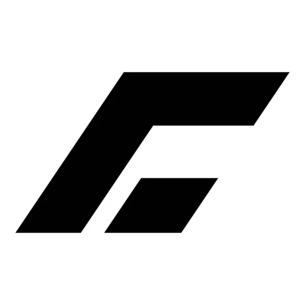 Black Rectangular Italic Letter Icon White Background — Stock Photo, Image