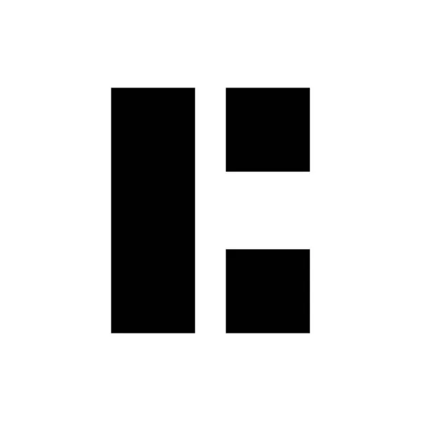 Μαύρο Ορθογώνιο Γράμμα Εικονίδιο Λευκό Φόντο — Φωτογραφία Αρχείου