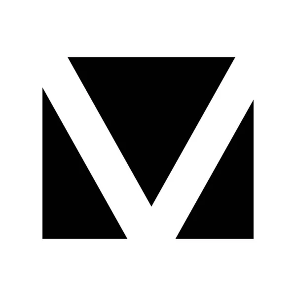 Black Rectangular Shaped Letter Icon White Background — Stock Photo, Image
