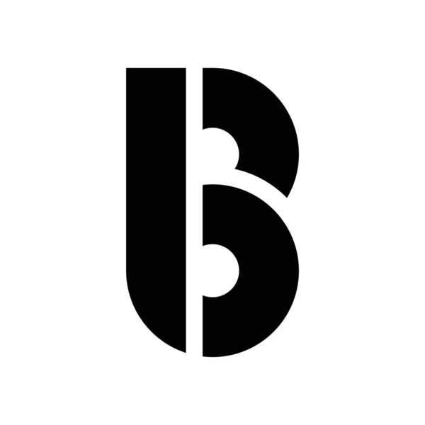 Black Disk Shaped Letter Icon White Background — Stock Photo, Image