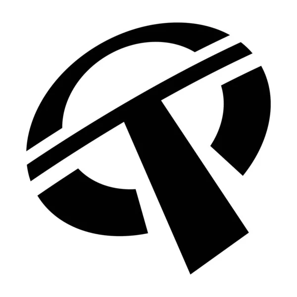 Schwarzes Rundes Buchstaben Symbol Auf Weißem Hintergrund — Stockfoto