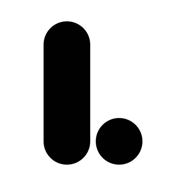 Black Rounded Letter Icon White Background — Stock Photo, Image