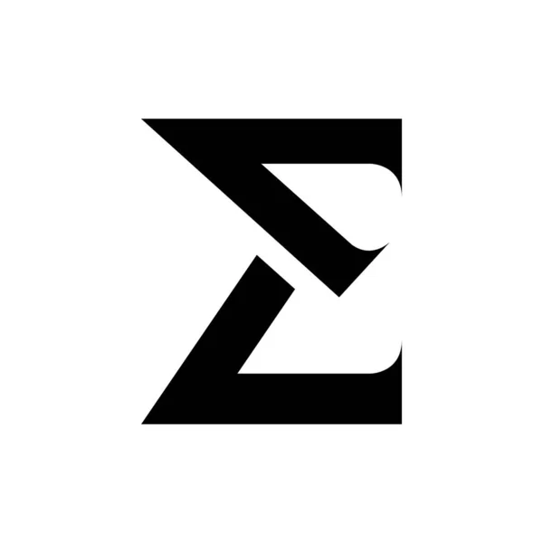 Schwarzes Sharp Elegant Letter Icon Auf Weißem Hintergrund — Stockfoto